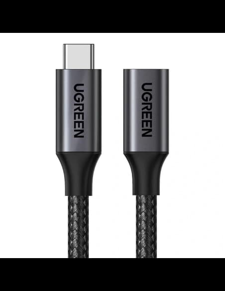 UGREEN US372 USB-C 3.2 männlich zu USB-C Gen 2 weiblich Verlängerungskabel 0.5m (schwarz)
