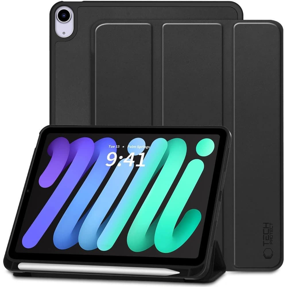 Tech-Protect SmartCase Pen Apple iPad Mini 8.3 6 / 7 2021 / 2024 Negru - 1