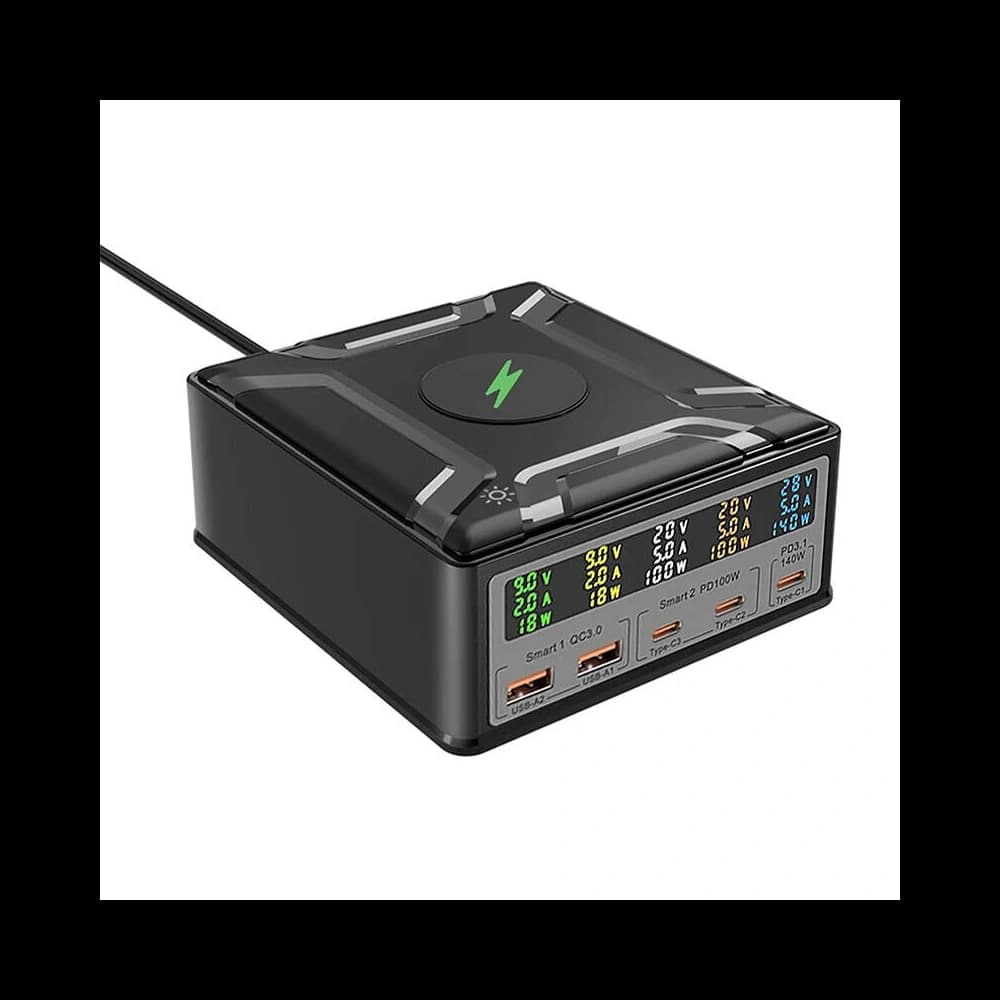 Nabíjecí stanice Blitzwolf BW-S28 260W, 2xUSB-A, 3xUSB-C, 15W (černá) - 2