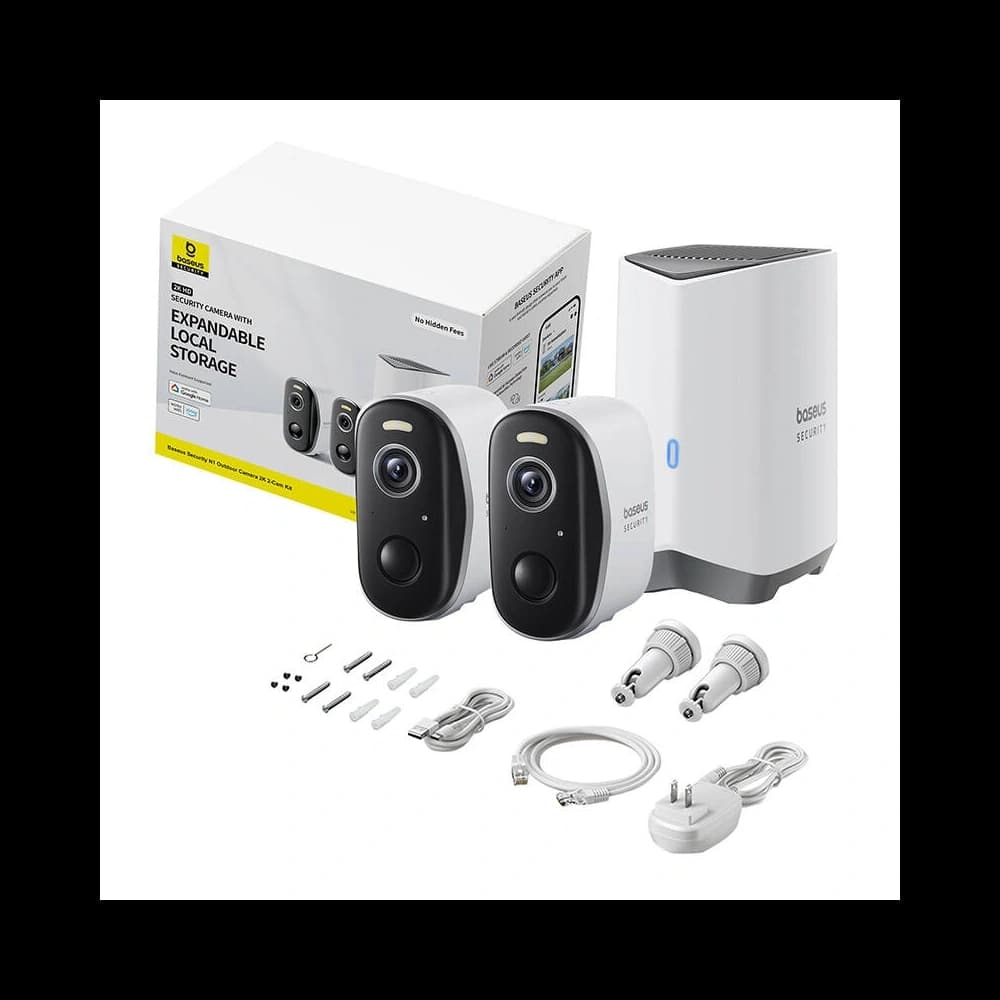 Baseus N1 2K Outdoor camera set of 2 (White) - 7