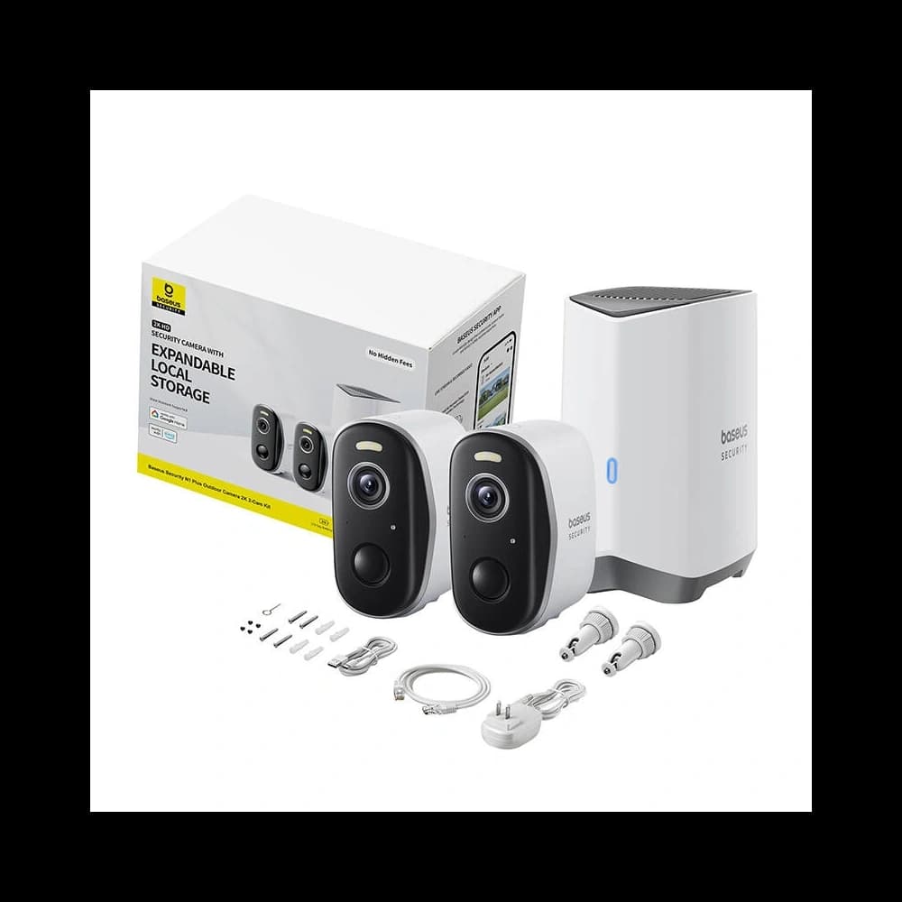 Baseus N1 Plus 2K Outdoor camera set of 2 (White) - 7