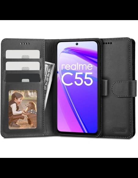 Etui Tech-Protect Wallet Realme C55 černé