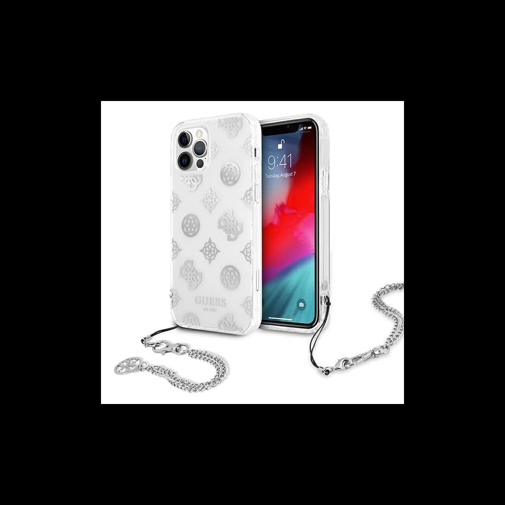 [OUTLET] Etui Guess GUHCP12LKSPESI Apple iPhone 12 Pro Max stříbrný/silver hardcase Peony Chain Collection - 1