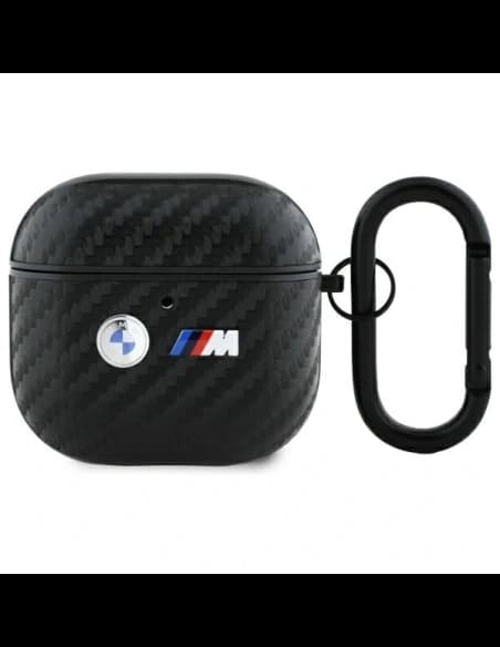 BMW BMA4WMPUCA2 Apple AirPods 4 husă Carbon Dublu Logo metalic negru