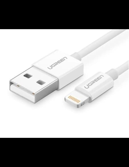Cablul Lightning UGREEN MFi 2m (alb), nichelat