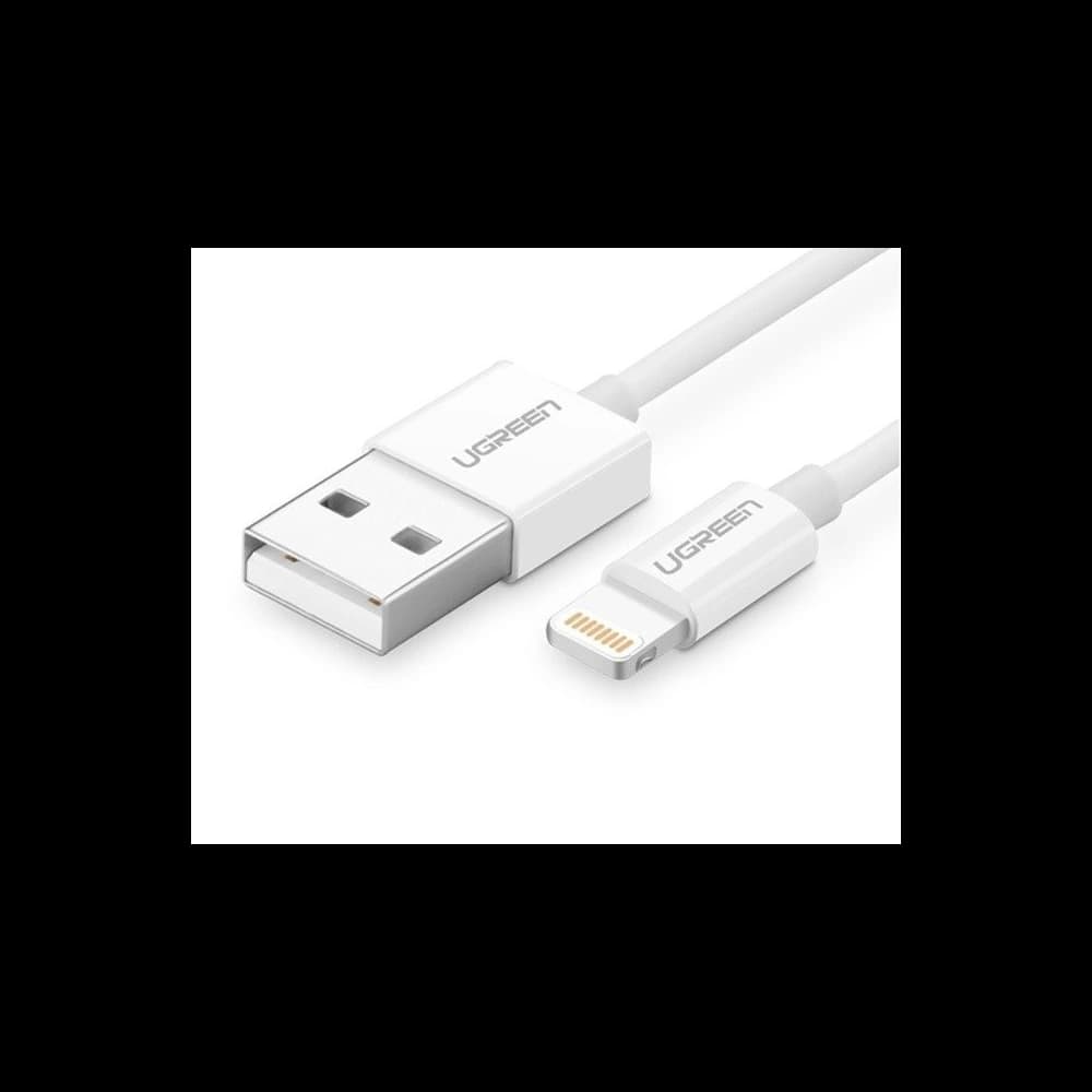 Cablul Lightning UGREEN MFi 2m (alb), nichelat - 1