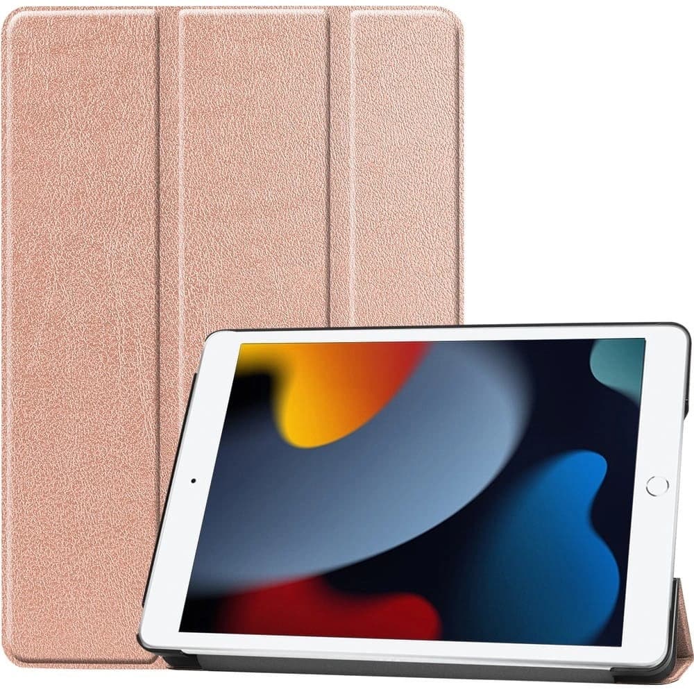 Etui Bizon Case Tab Croc do Apple iPad 9/8/7 10.2 2021/2020/2019 růžovo-zlaté - 1