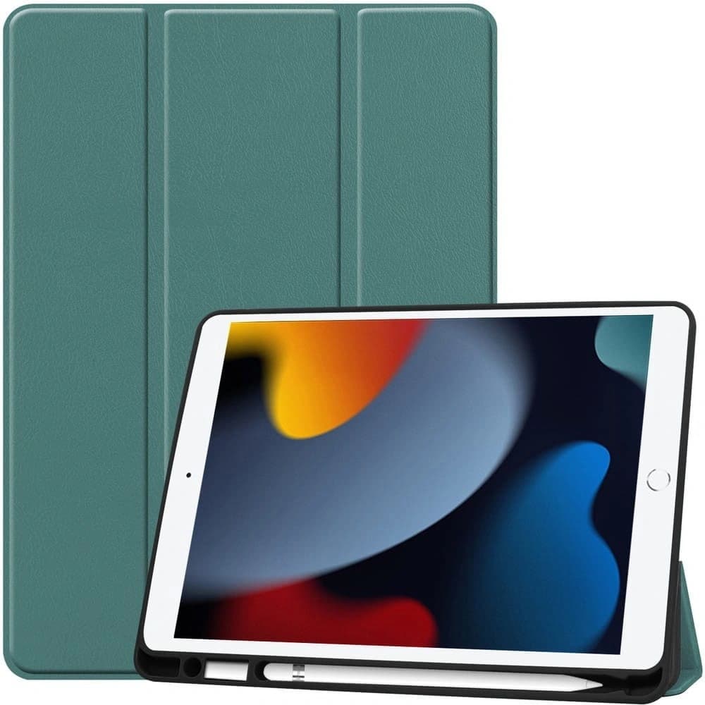 Etui Bizon Case Tab Lizard do Apple iPad 9/8/7 10.2 2021/2020/2019 tmavě zelené - 1