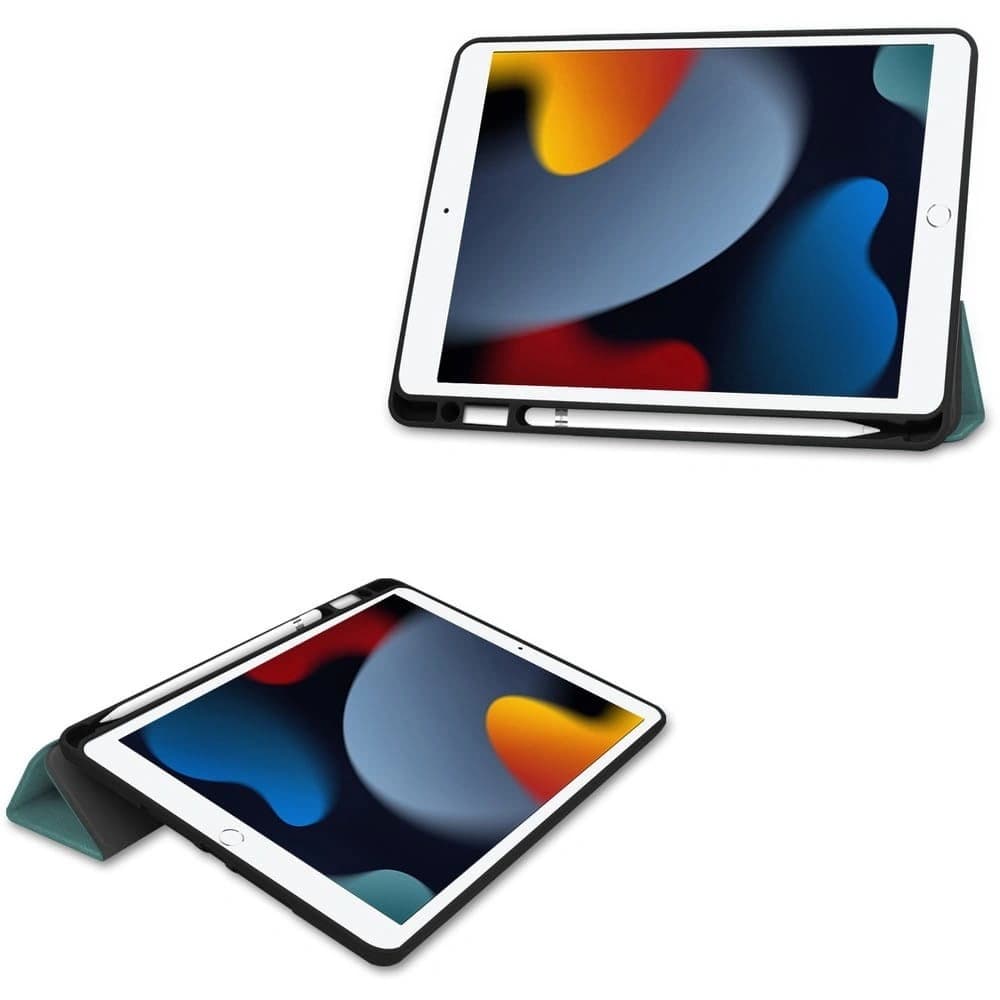 Etui Bizon Case Tab Lizard do Apple iPad 9/8/7 10.2 2021/2020/2019 tmavě zelené - 2