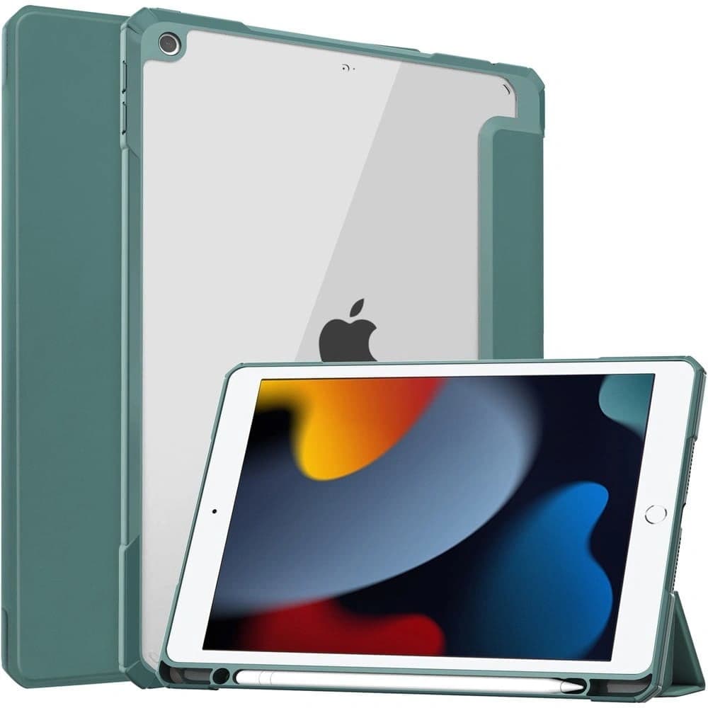 Etui Bizon Case Tab Clear Matt do Apple iPad 9/8/7 10.2 2021/2020/2019 tmavě zelené - 1