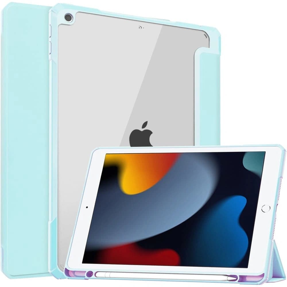 Caz Bizon Tab Clar Matt Apple iPad 9/8/7 10.2 2021/2020/2019 albastru - 1