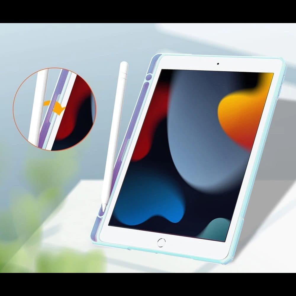 Caz Bizon Tab Clar Matt Apple iPad 9/8/7 10.2 2021/2020/2019 albastru - 5