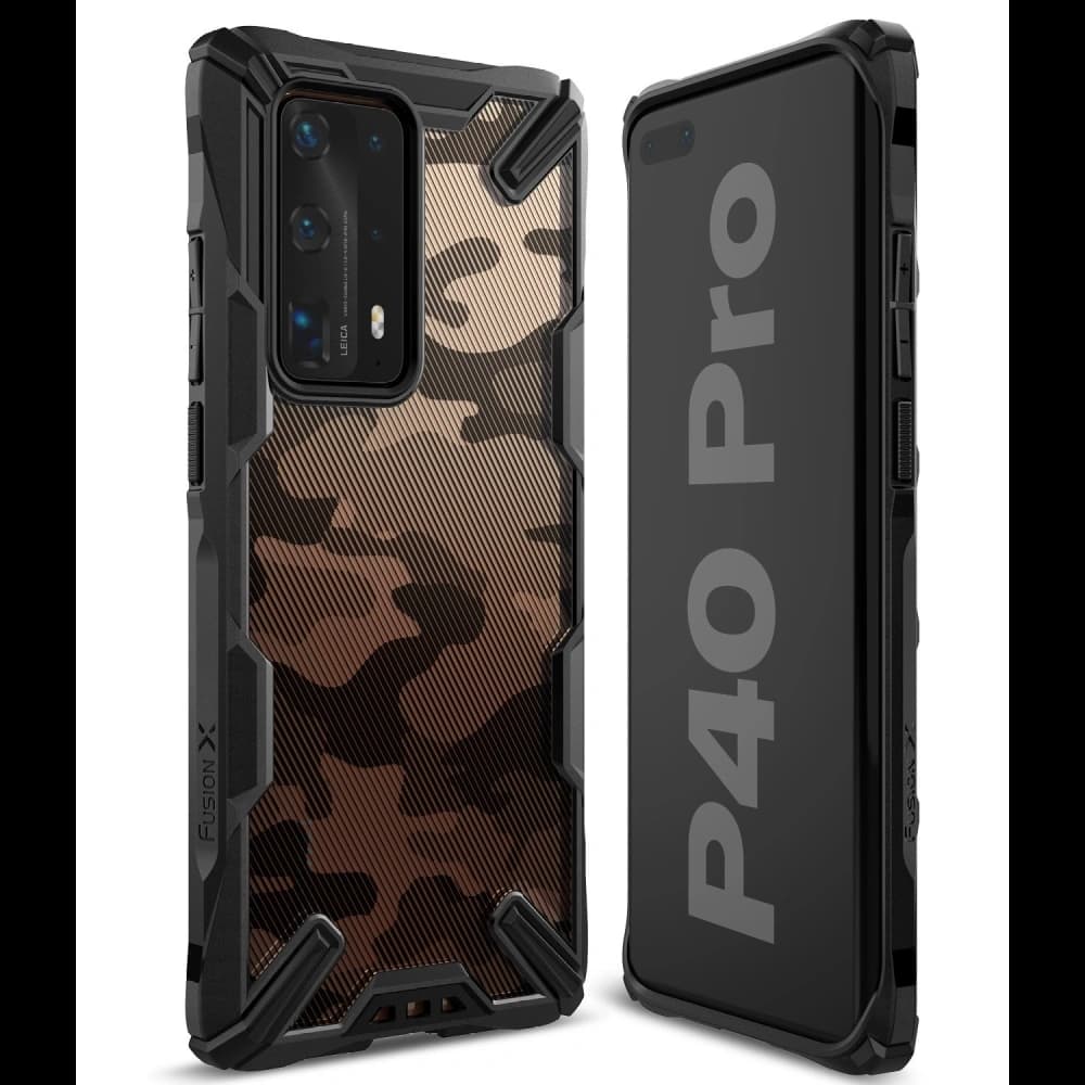 Ringke Tasche Fusion-X Huawei P40 Pro Camo (Moro) Schwarz - 3