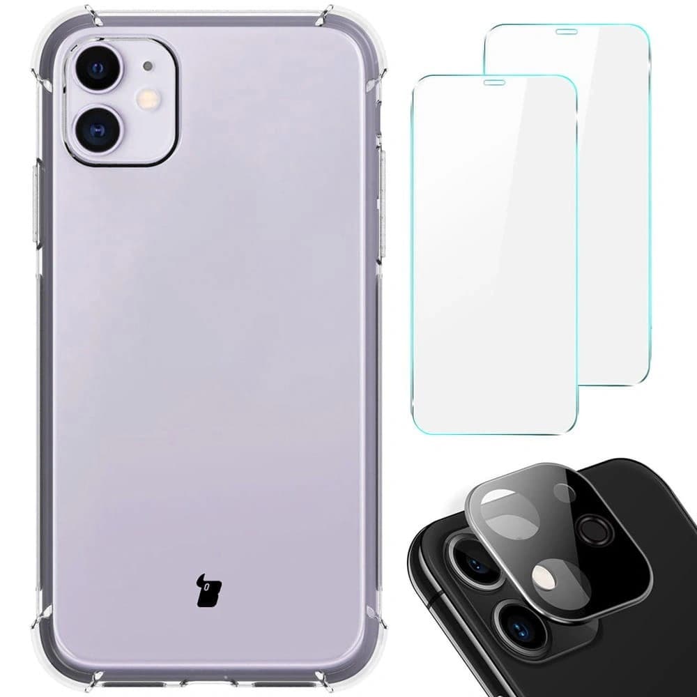 Bizon Case Clear Pack Hülle + 2x Bildschirmglas + Linsenglas Apple iPhone 11 klar - 1