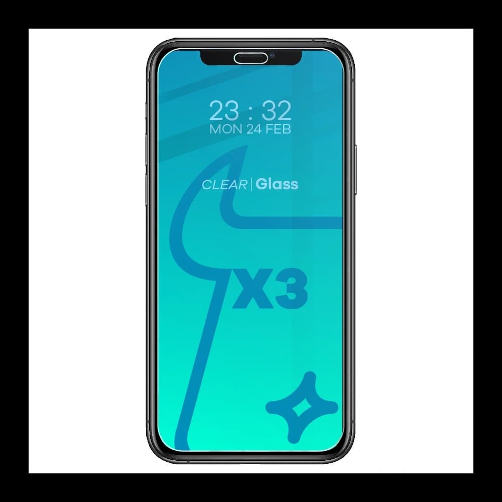 Bizon Glas Klar gehärtetes Glas - 3 Stück. + Linsenglas Apple iPhone 11 Pro - 4