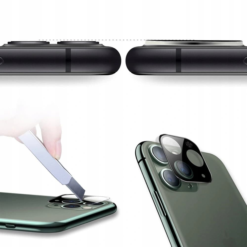 Bizon Glass Edge CF sticlă temperată - [2 PACK] + protecție pentru lentilă Apple iPhone 11 Pro Max negru - 6