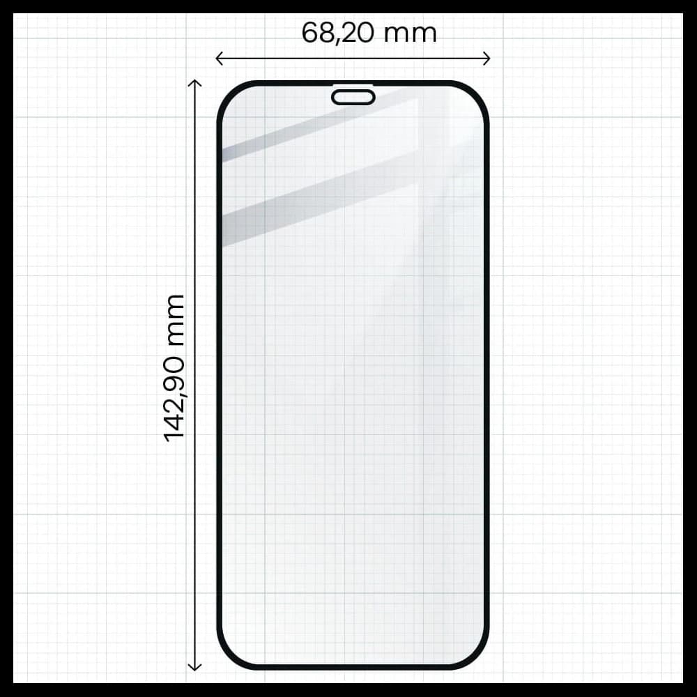 Bizon Glass Edge CF sticlă securizată - [2 PACK] + protecție pentru lentilă Apple iPhone 12 negru - 2