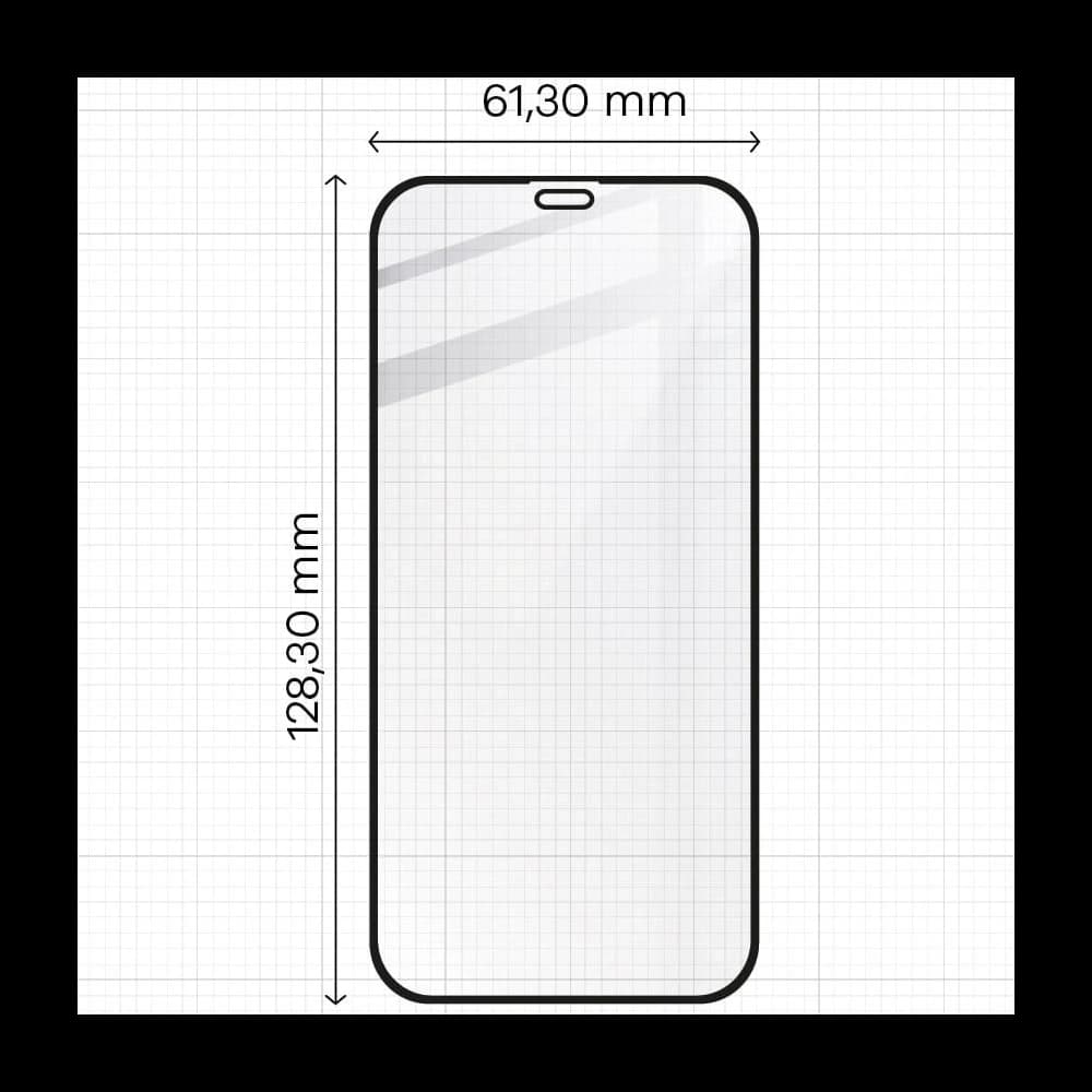 Tvrzené sklo Bizon Glass Edge CF - [2 PACK] + ochrana na objektiv Apple iPhone 12 Mini černé - 2