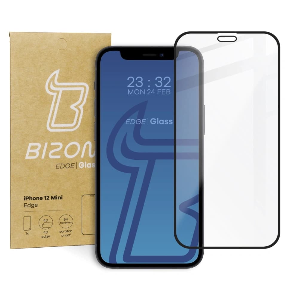 Bizon Glass Edge Apple iPhone 12 Mini negru - 1