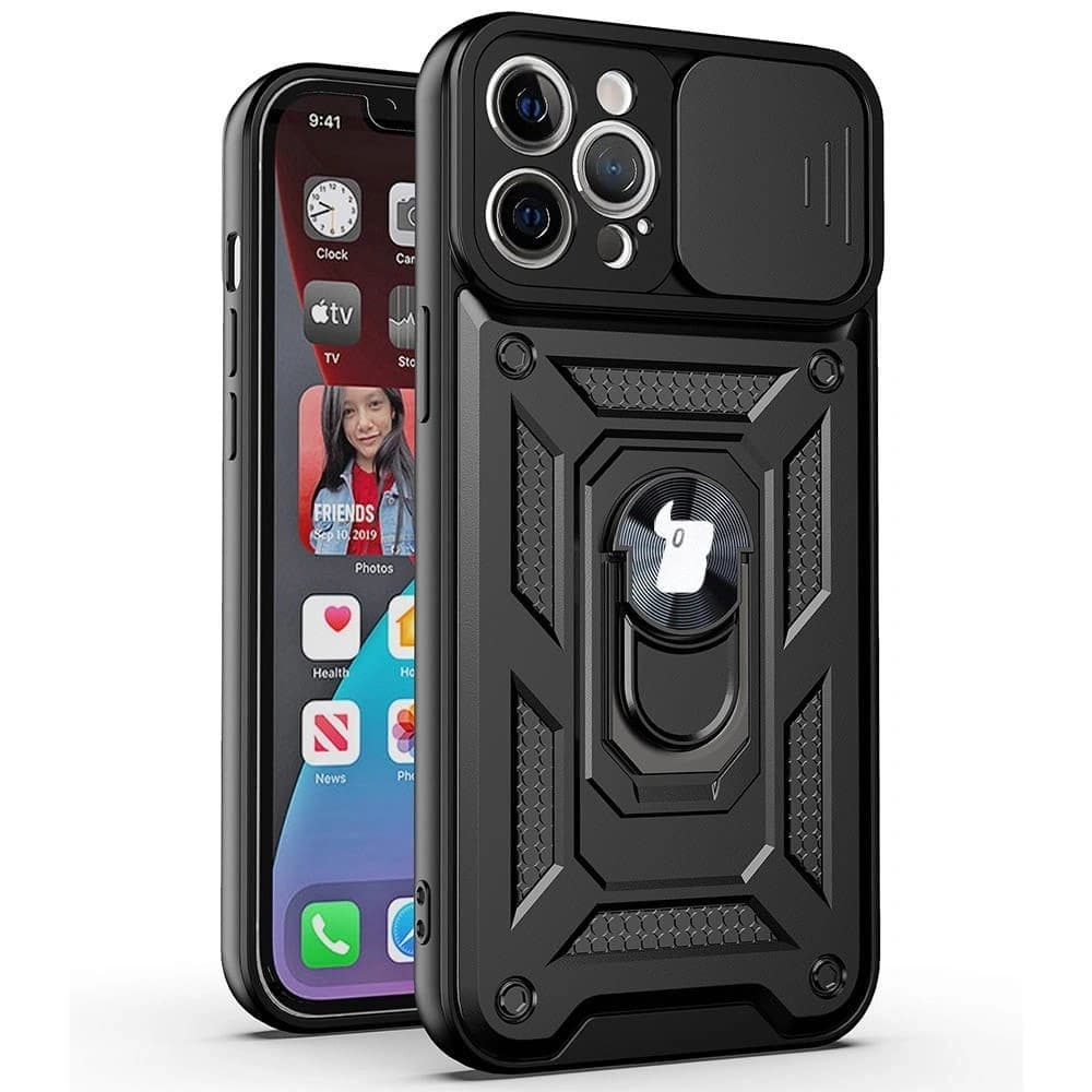 Bizon Case CamShield Ring Apple iPhone 12 Pro Max negru - 1
