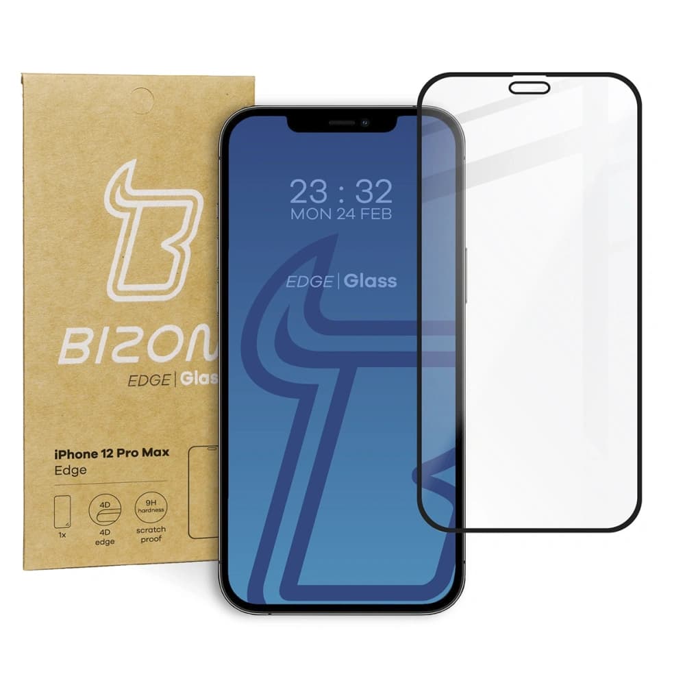 Tvrzené sklo Bizon Glass Edge pro Apple iPhone 12 Pro Max černé - 1