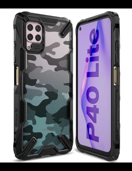 Ringke Tasche Fusion-X Huawei P40 Lite Camo (Moro) Schwarz