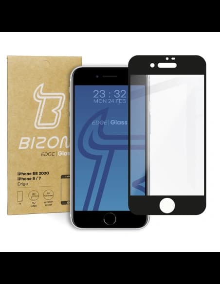 Sklo tvrzené Bizon Glass Edge pro Apple iPhone SE 2022/2020/ 8/ 7 černé