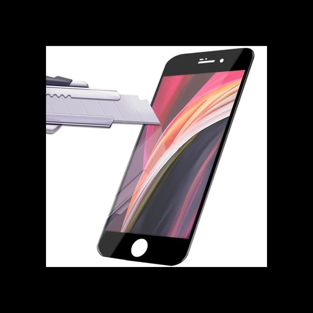 Bizon Glass Edge sticlă temperată - [2 PACK] + protecție pentru lentilă Apple iPhone SE 2022/2020 8/7 negru - 7