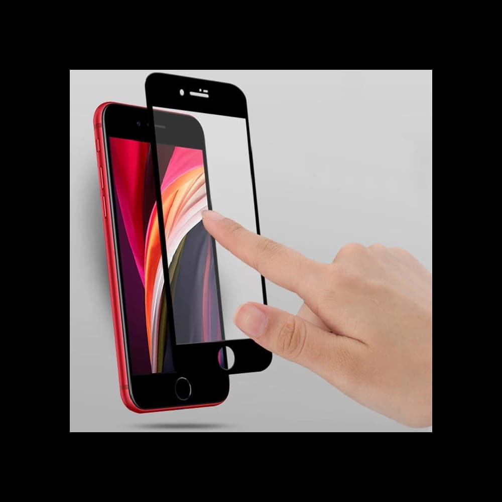 Bizon Glass Edge sticlă temperată - [2 PACK] + protecție pentru lentilă Apple iPhone SE 2022/2020 8/7 negru - 8