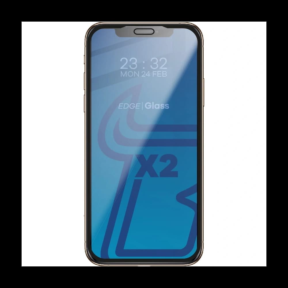 Bizon Glass Edge sticlă securizată - [2 PACHET] + protecție pentru lentile Apple iPhone Xs / X negru - 3