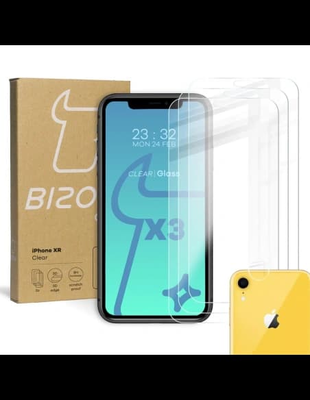 Tvrdé sklo Bizon Glass Clear - 3 ks + objektiv Apple iPhone Xr