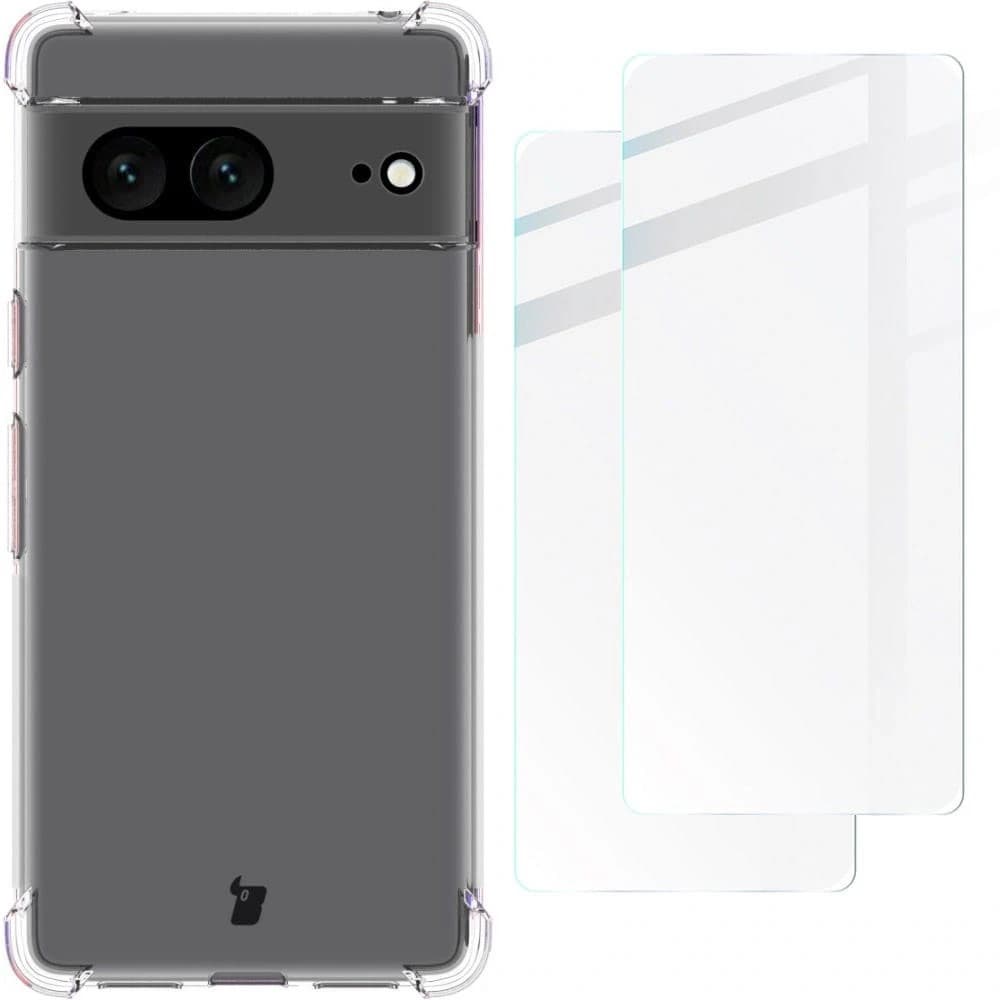 Bizon Case Clear Pack tok + 2x kijelző üveg Google Pixel 7 átlátszó - 1