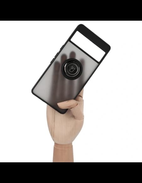 Etui z uchwytem na palec Bizon Case Hybrid Ring do Google Pixel 7 Pro przydymione z czarną ramką