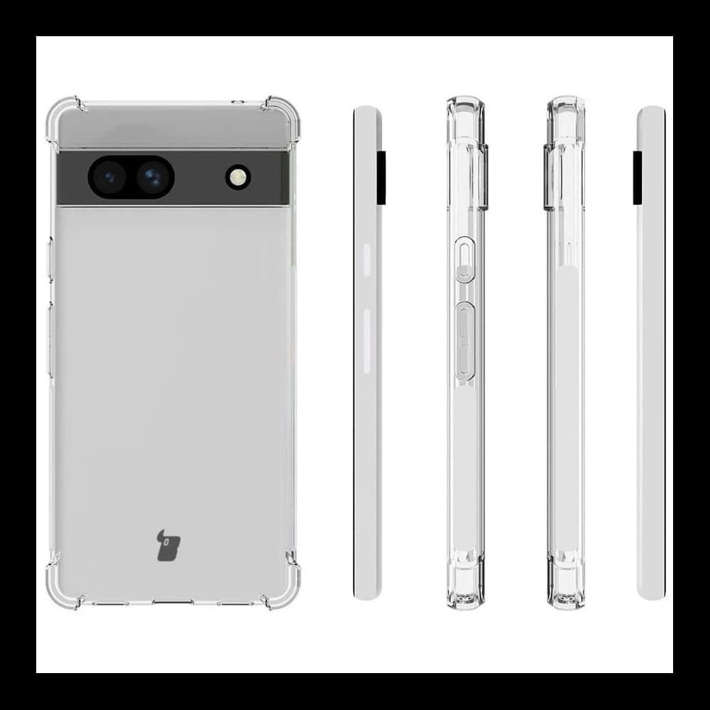 Etui + 2x szkło na ekran + obiektyw Bizon Case Clear Pack do Google Pixel 7A przezroczyste - 4