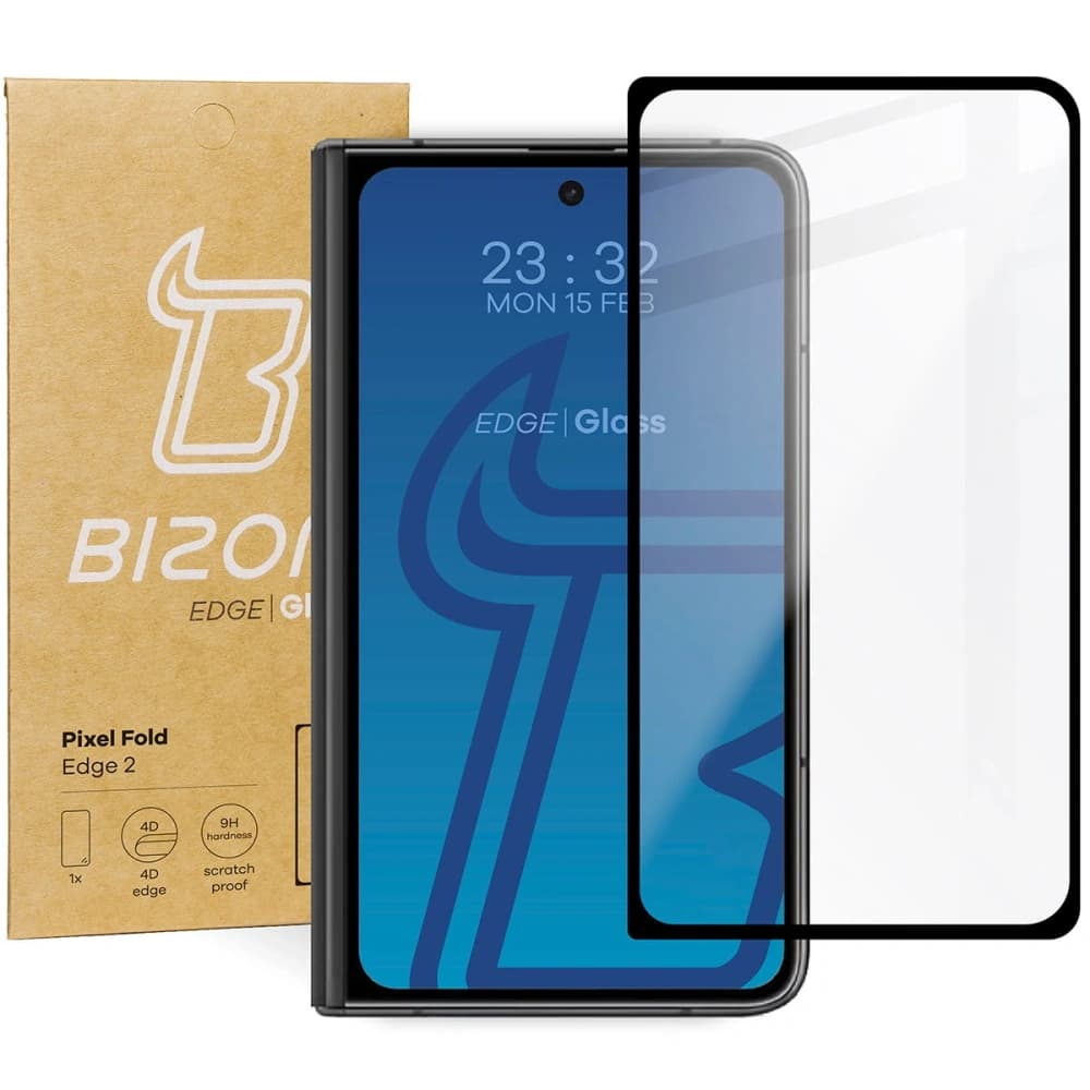 Tvrzené sklo Bizon Glass Edge 2 pro Pixel Fold černé - 1