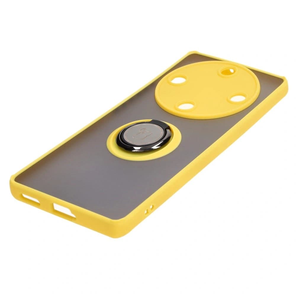 Bizon Case Hybrid Ring Honor Magic5 Lite smoky mit einem gelben Rahmen - 3