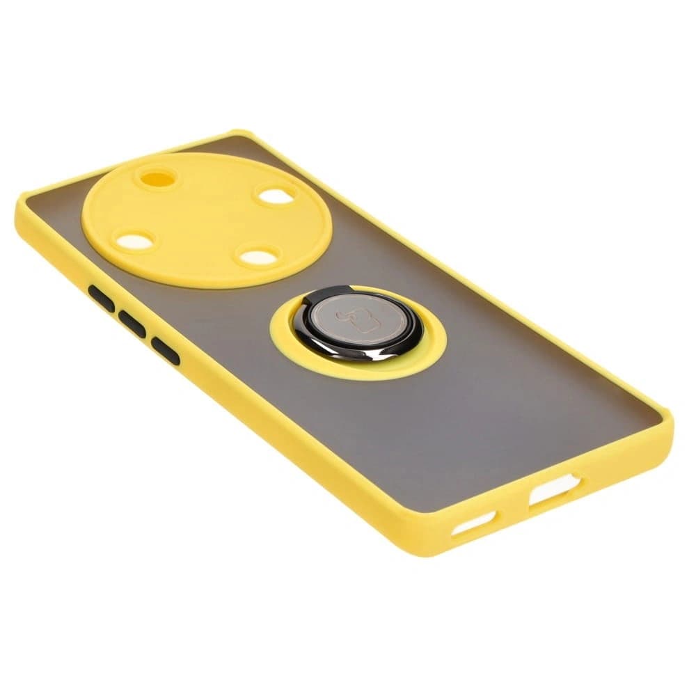 Bizon Case Hybrid Ring Honor Magic5 Lite smoky mit einem gelben Rahmen - 4