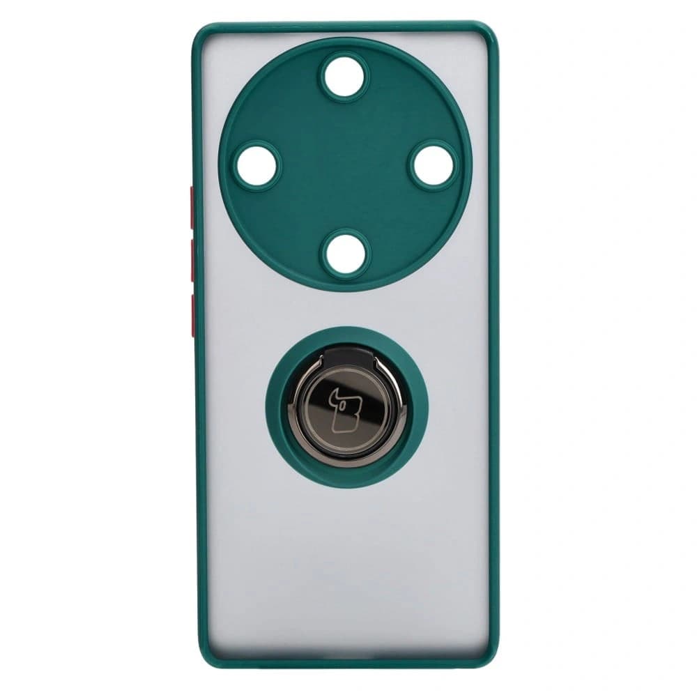 Bizon Case Hybrid Ring Honor Magic5 Lite rauchig mit einem dunkelgrünen Rahmen - 2