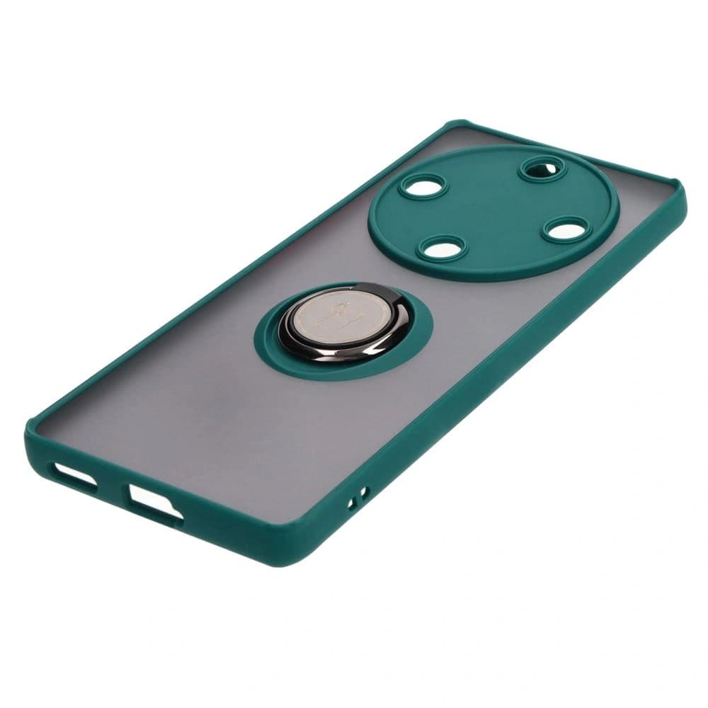 Bizon Case Hybrid Ring Honor Magic5 Lite rauchig mit einem dunkelgrünen Rahmen - 3