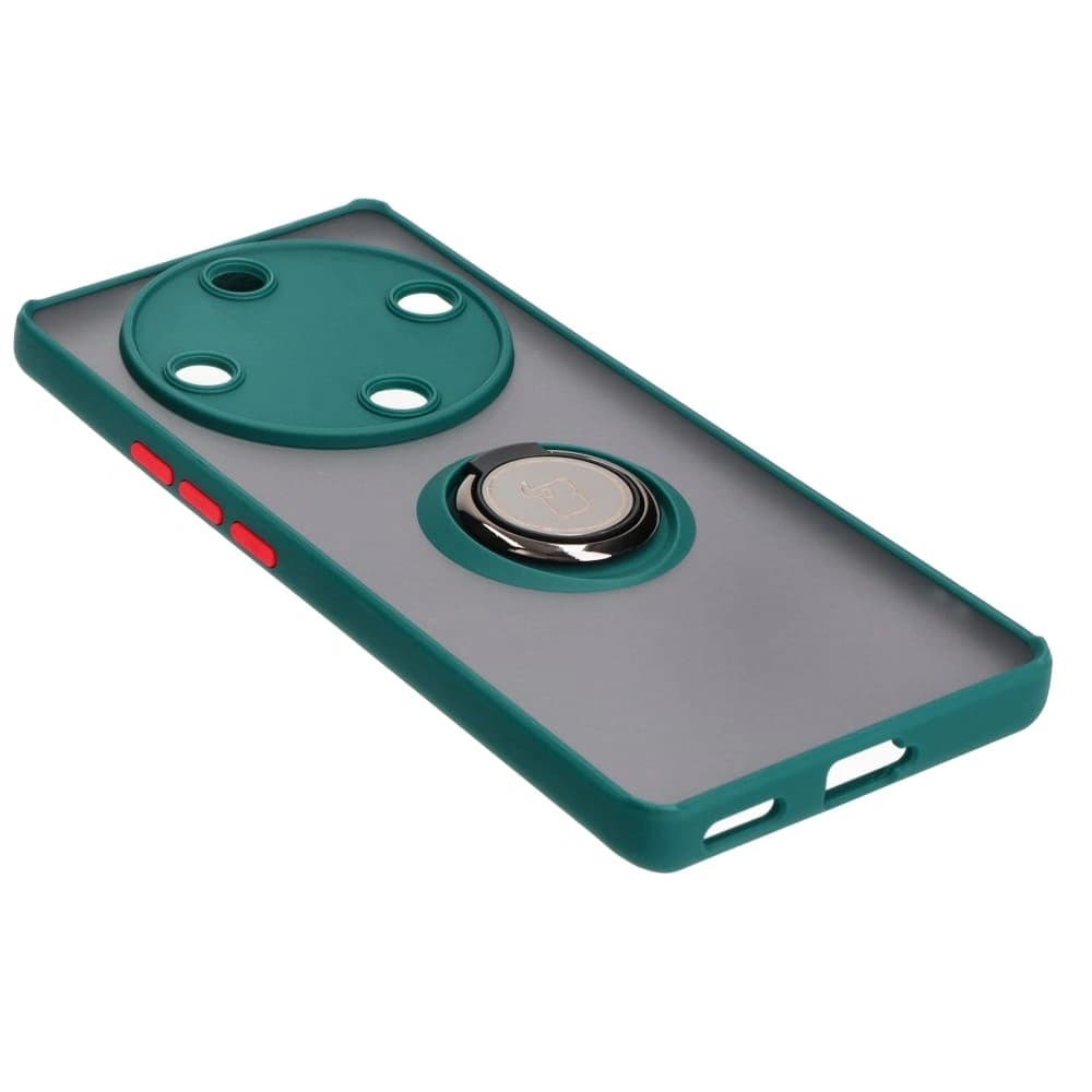 Bizon Case Hybrid Ring Honor Magic5 Lite rauchig mit einem dunkelgrünen Rahmen - 4