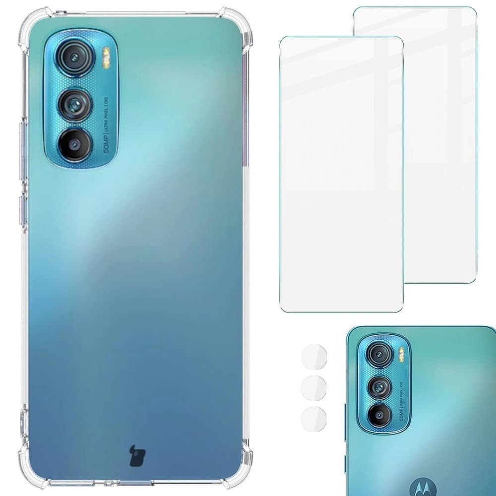 Bizon Case Clear Pack tok + 2x képernyő üveg + lencse üveg Moto Edge 30 átlátszó - 1