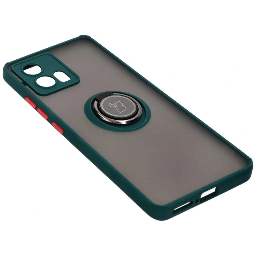 Bizon Case Hybrid Gyűrű Motorola Edge 30 Fusion füstös sötétzöld kerettel - 4