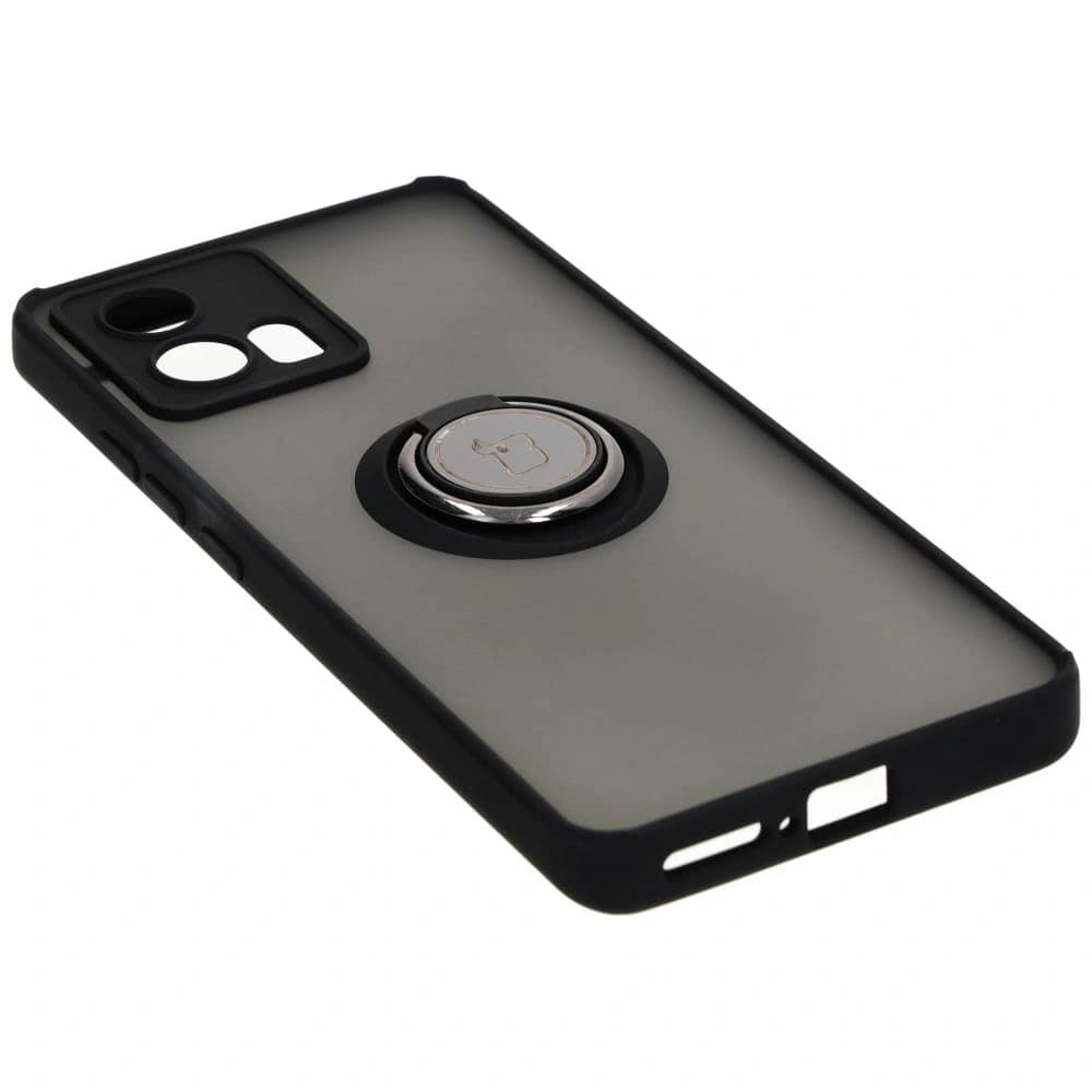 Bizon Case Hybrid Gyűrű Motorola Edge 30 Fusion füstös fekete kerettel - 4