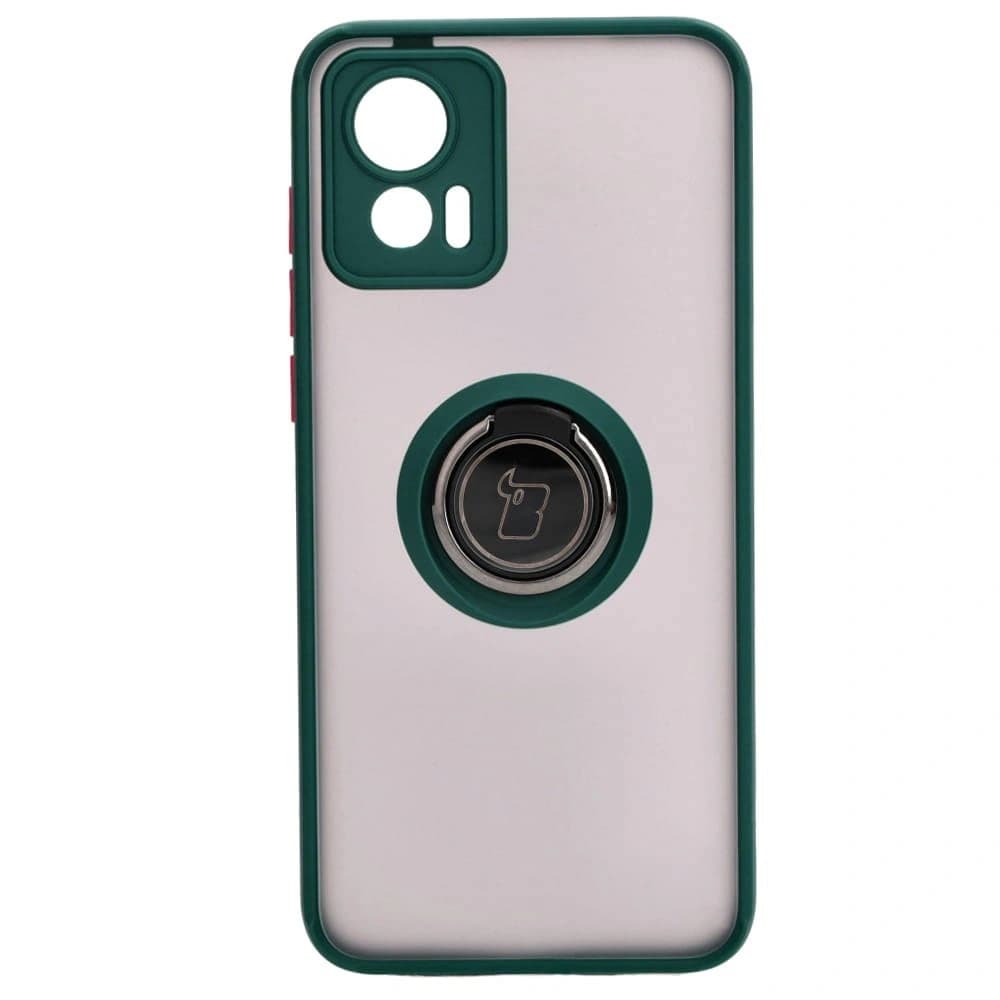 Bizon Case Hybrid Gyűrű Motorola Edge 30 Neo füstös, sötétzöld kerettel - 2