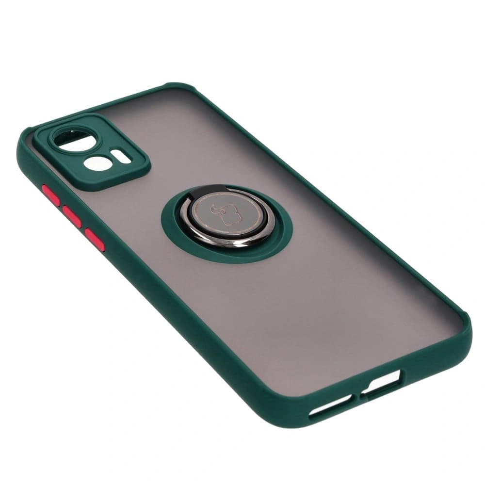 Bizon Case Hybrid Gyűrű Motorola Edge 30 Neo füstös, sötétzöld kerettel - 4