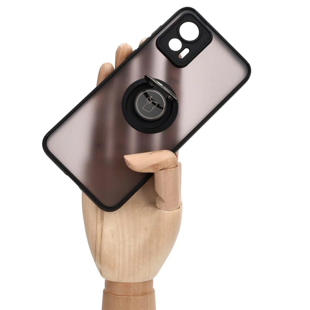Bizon Case Hybrid Gyűrű Motorola Edge 30 Neo füstös fekete kerettel - 7