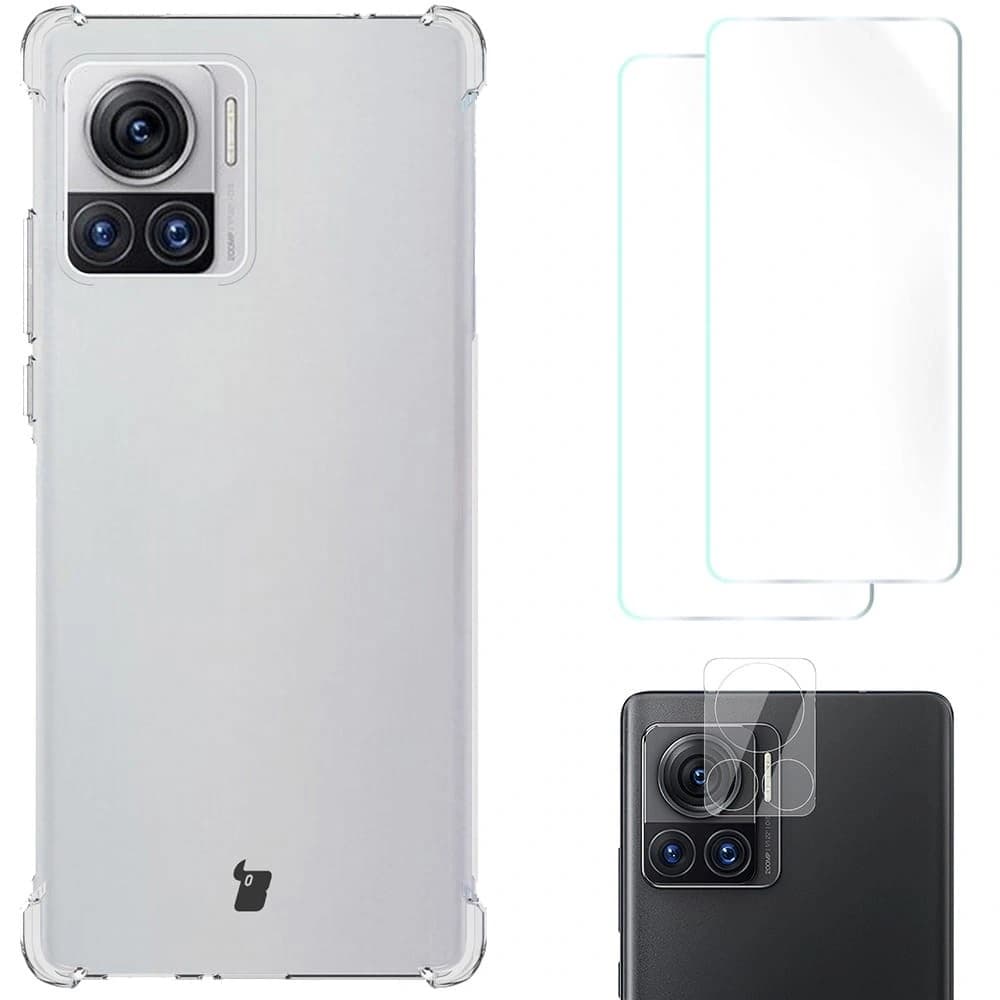 Etui + 2x folie + objektiv Bizon Case Clear Pack pro Motorola Moto Edge 30 Ultra průhledné - 1