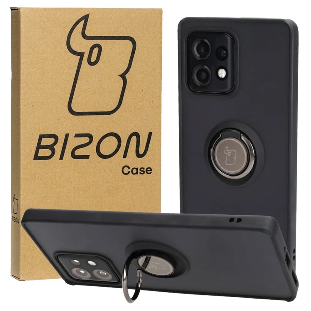 Inel hibrid Bizon Case Motorola Edge 40 Pro fumuriu cu un cadru negru - 1