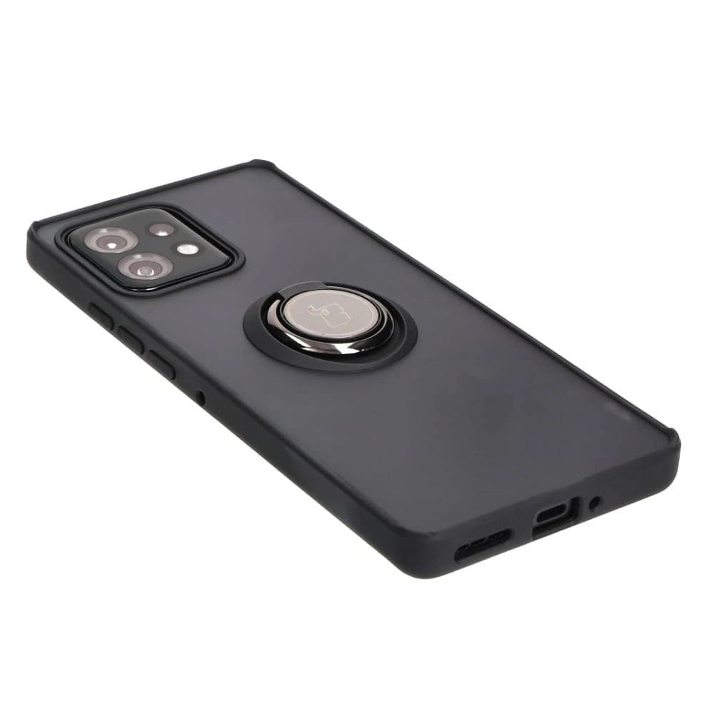 Inel hibrid Bizon Case Motorola Edge 40 Pro fumuriu cu un cadru negru - 4