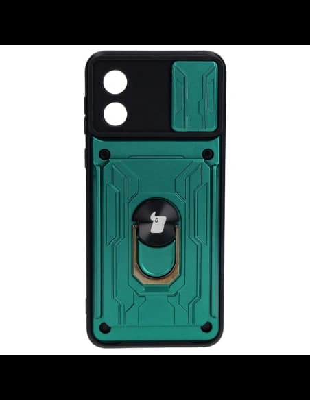 Bizon Case Camshield Card Slot Ring Motorola Moto E13 5G green